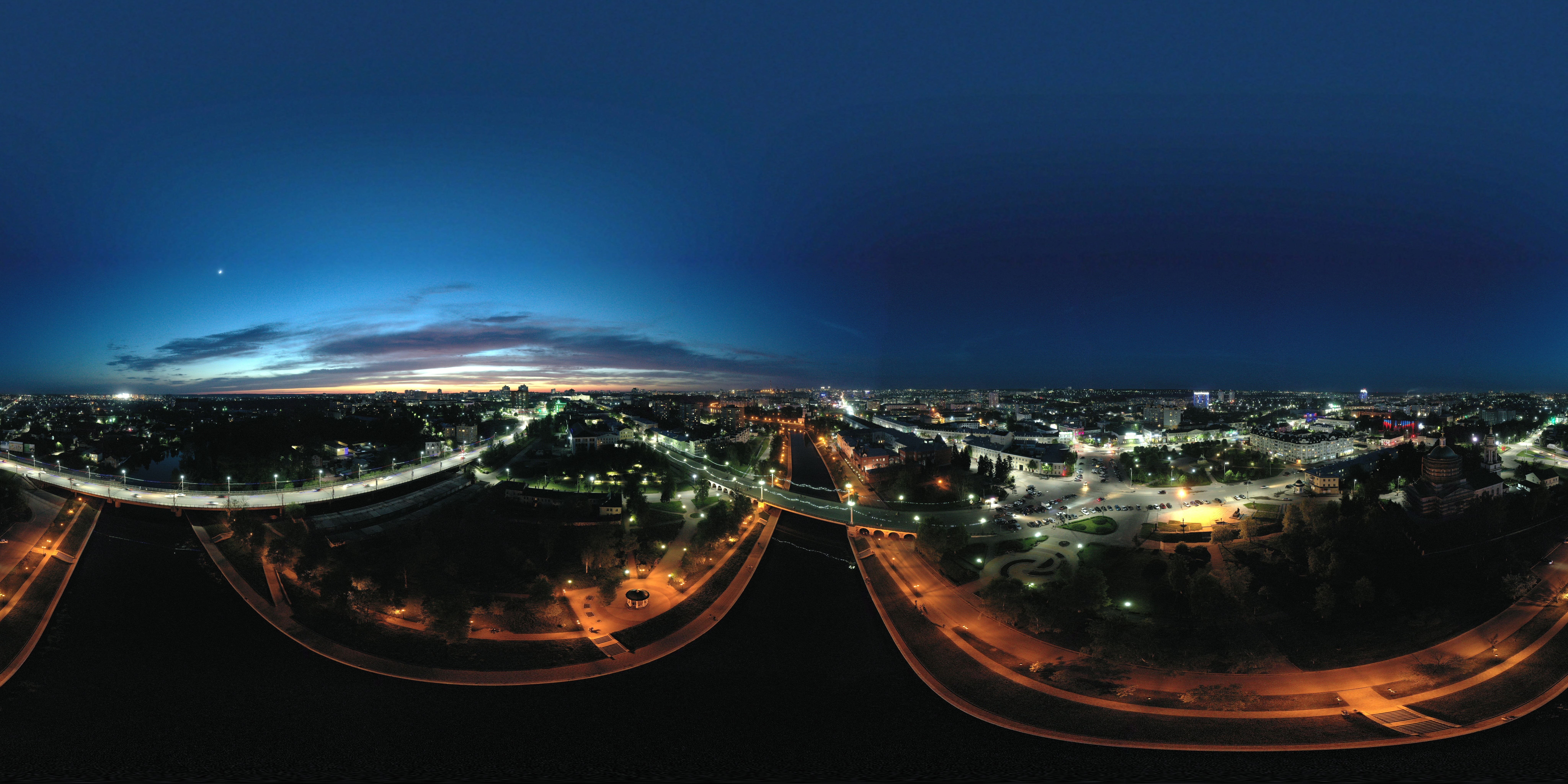 360 Панорамы ночного города