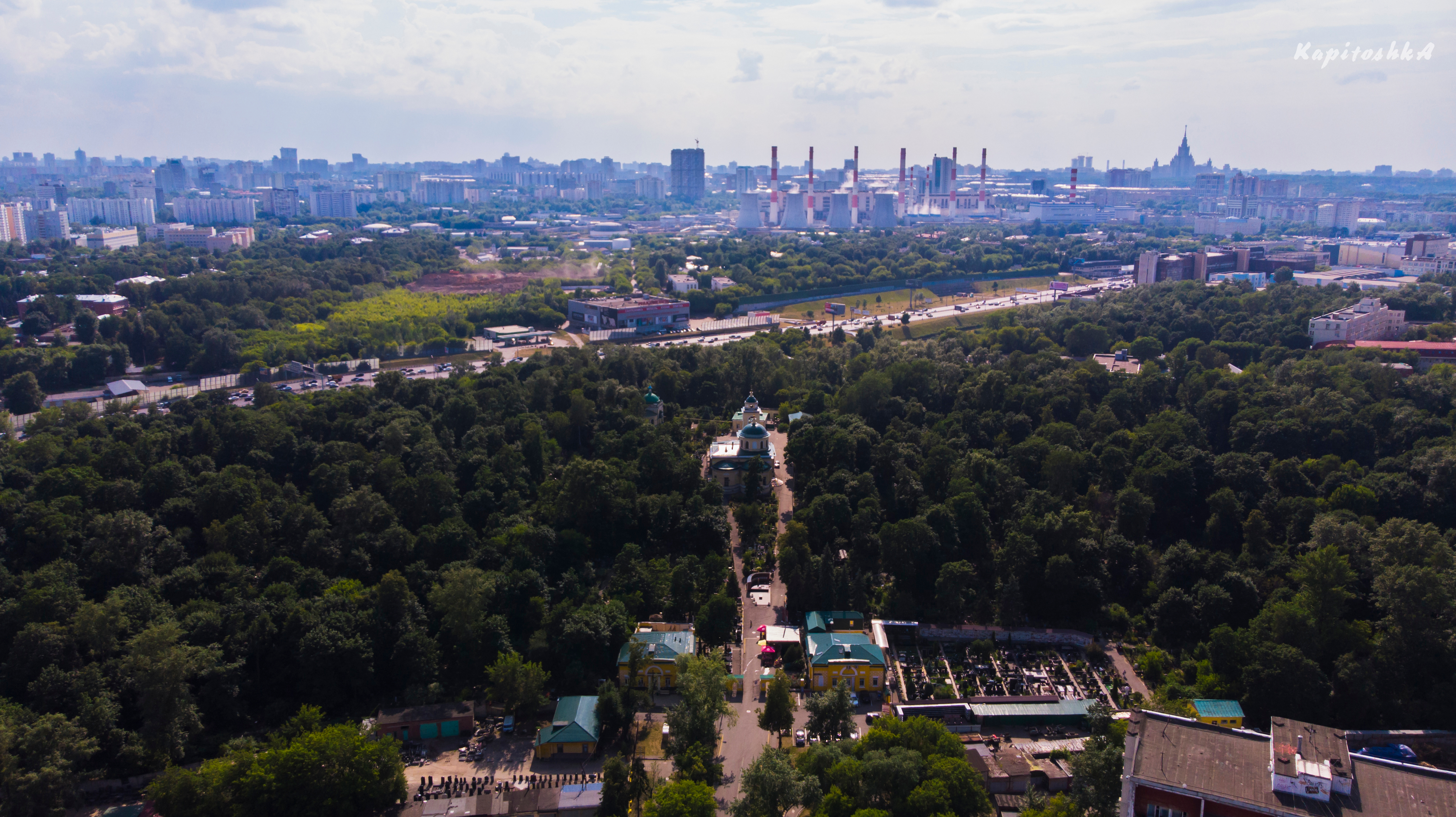 Симоновский монастырь Москва с коптера панорама