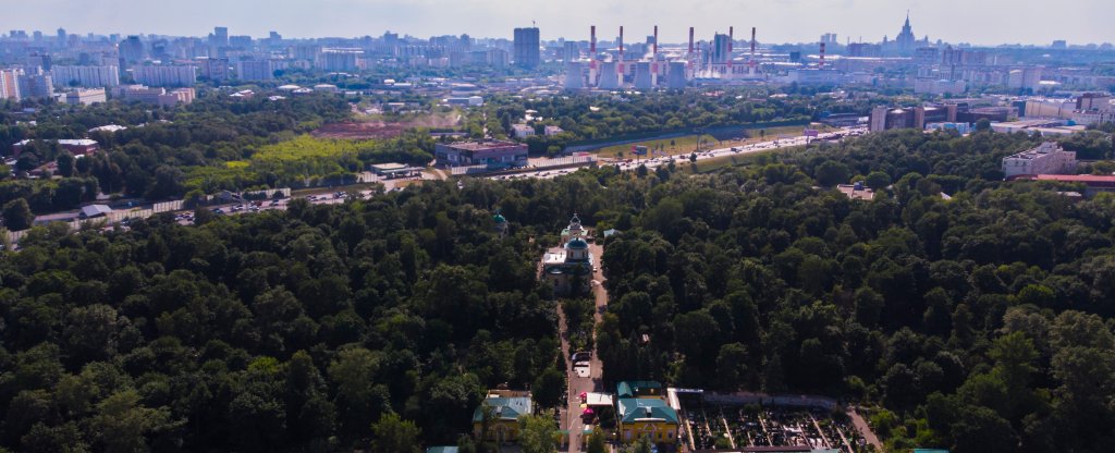 Храм Сошествия Духа Святого на Даниловском кладбище, г. Москва,  - Фото с квадрокоптера