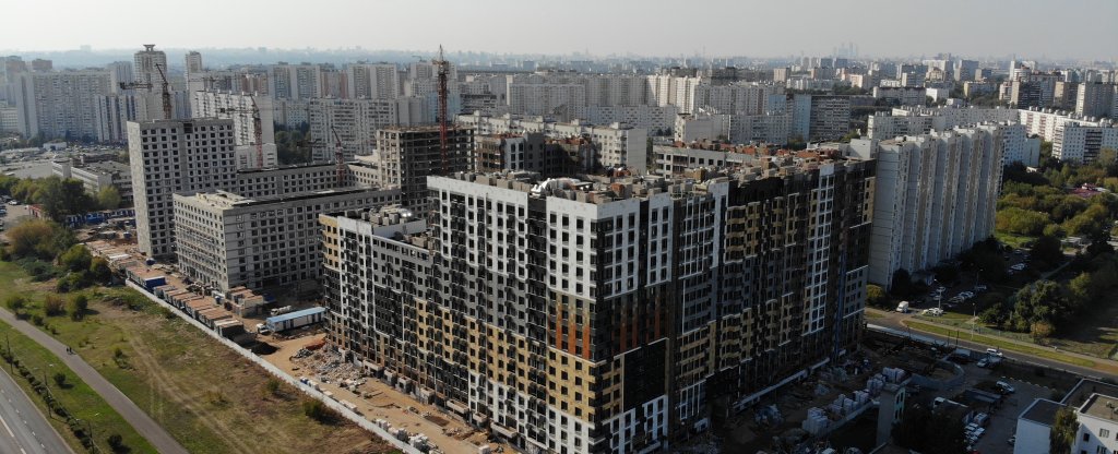Строительство домов в Люблино, Москва - Фото с квадрокоптера