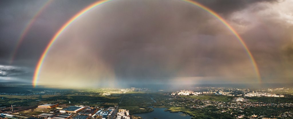 Двойная радуга,  - Фото с квадрокоптера