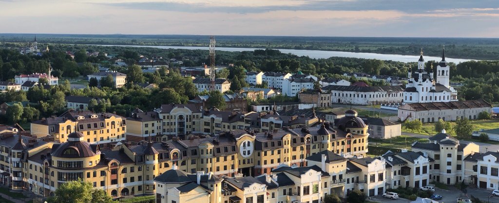 Вечерний город,  - Фото с квадрокоптера