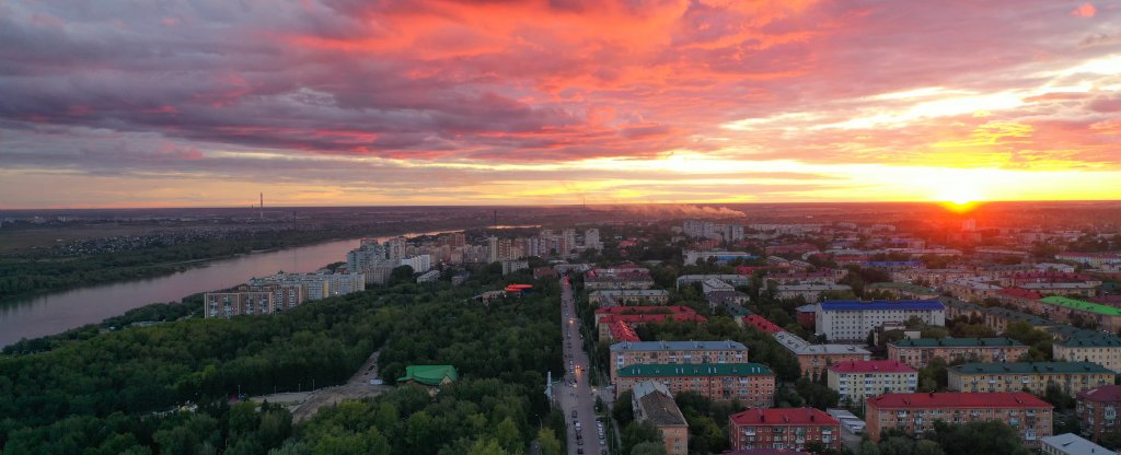Закат, Омск - Фото с квадрокоптера