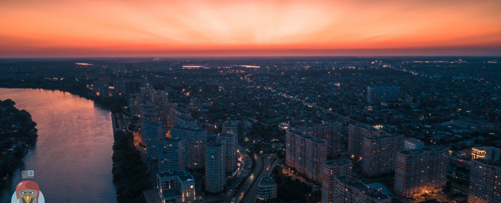Закат в Краснодаре, Краснодар - Фото с квадрокоптера