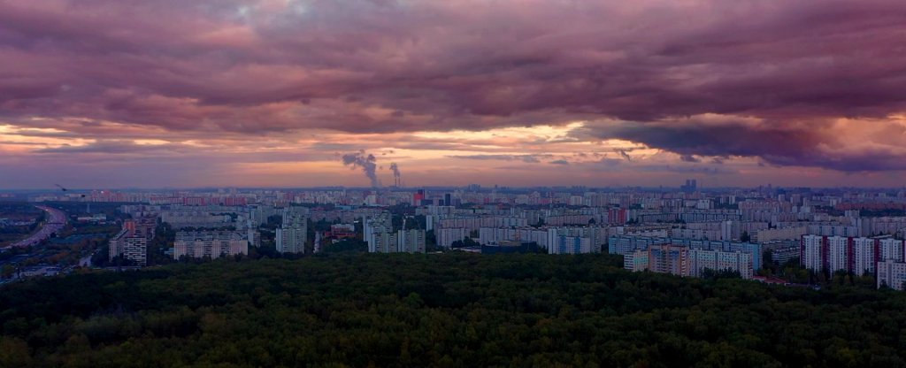 Городской закат,  - Фото с квадрокоптера