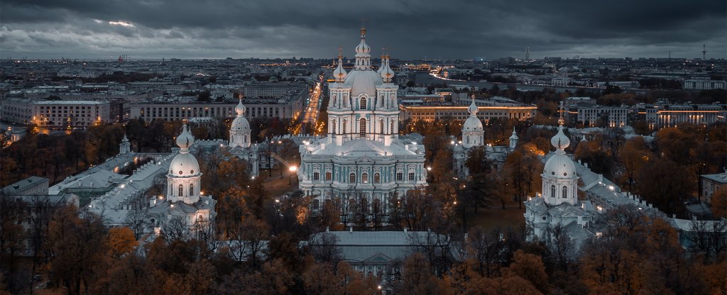 Смольный собор,  - Фото с квадрокоптера