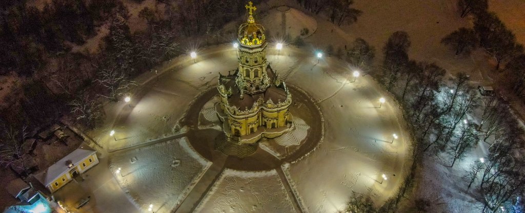 Храм в Дубровицах. Подольск,  - Фото с квадрокоптера