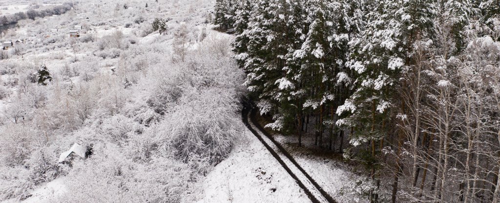 свежий снежок за городом, Ульяновск - Фото с квадрокоптера