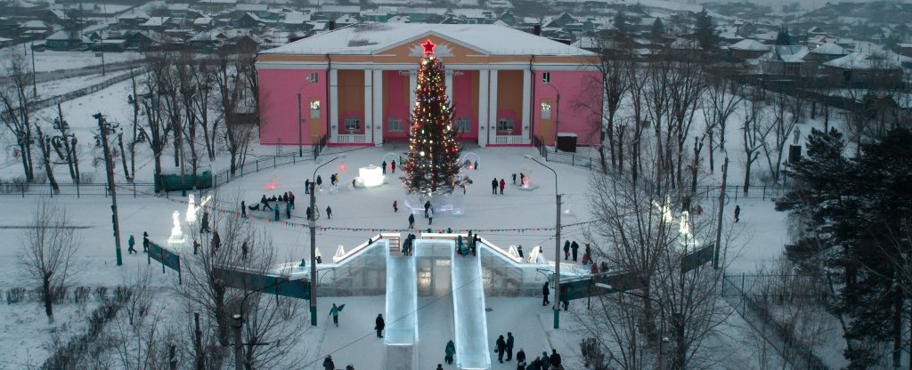 Живая елка - вдвойне праздник.,  - Фото с квадрокоптера