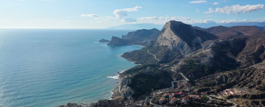 Крым, набережная г.Судак,  - Фото с квадрокоптера
