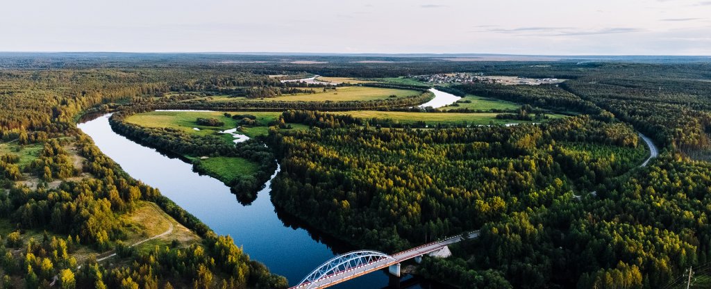 Речное зеркало,  - Фото с квадрокоптера