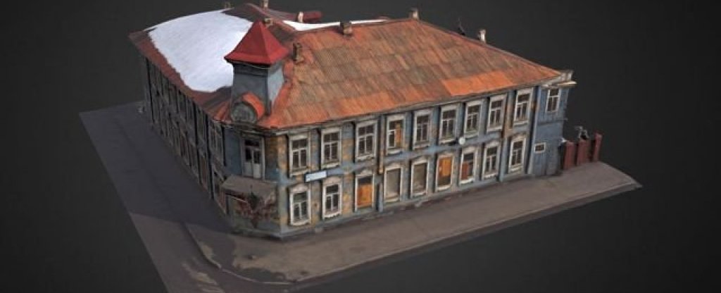 3Д модель старинного здания, Уфа - Фото с квадрокоптера