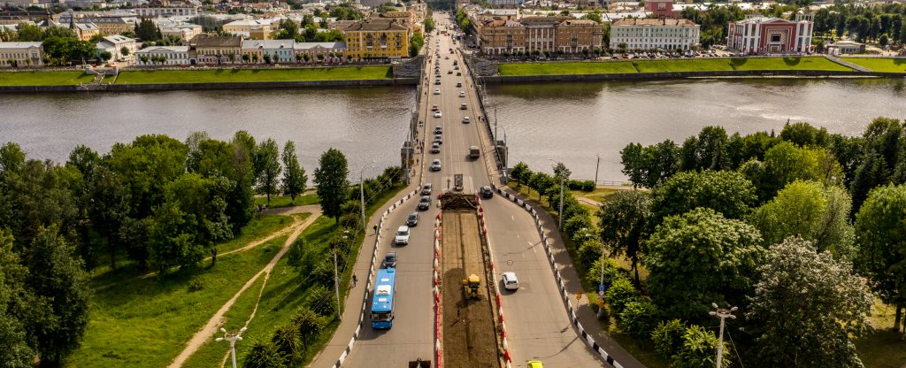 Нововолжский мост, Тверь - Фото с квадрокоптера