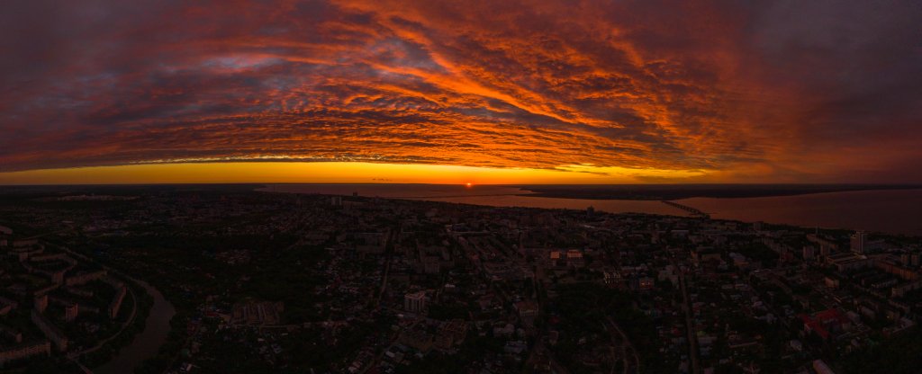 Рассвет над Ульяновском , Ульяновск - Фото с квадрокоптера