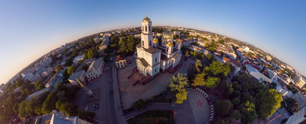 Симферополь, собор А. Невского в центре. Крым360, Симферополь - Фото с квадрокоптера