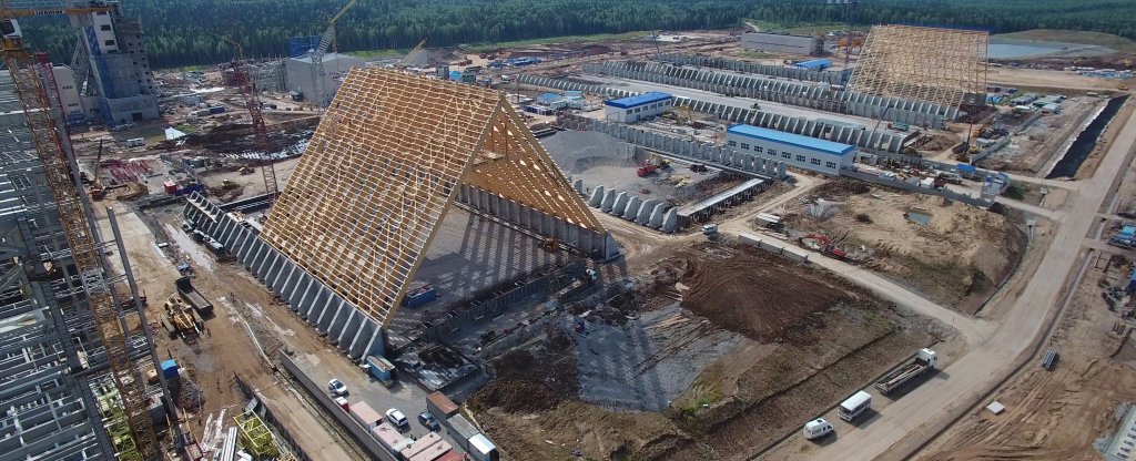 Строительство завода,  - Фото с квадрокоптера