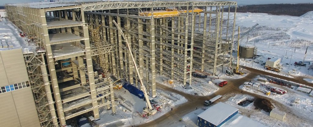 Строительство завода,  - Фото с квадрокоптера