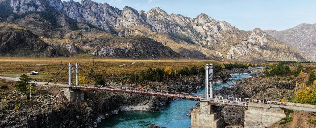 Алтай. Орактуйский мост, Алтайское - Фото с квадрокоптера