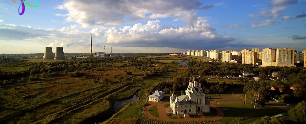 МО, Мытищи, Благовещенская церковь,  - Фото с квадрокоптера