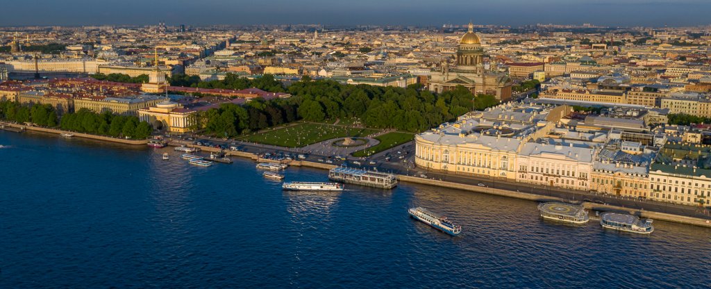 Нева, Исаакиевский собор, Санкт-Петербург - Фото с квадрокоптера