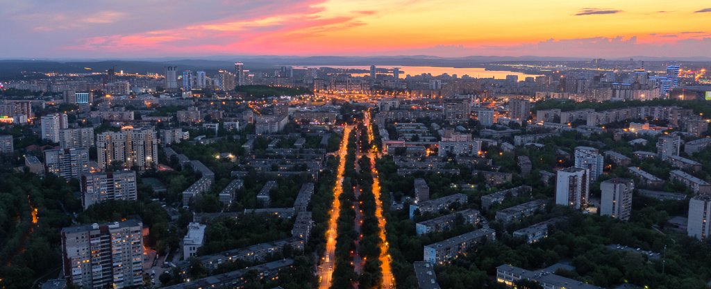 Дорога в закат, Екатеринбург - Фото с квадрокоптера