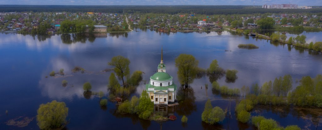 Наводнение,  - Фото с квадрокоптера