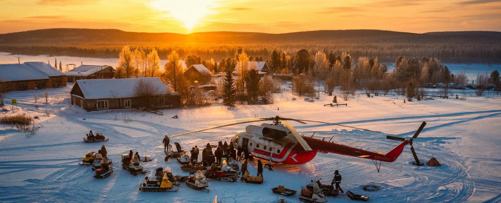 Вертолет Красавиа Ми-8 (Красноярский край, Эвенкия), Красноярск - Фото с квадрокоптера