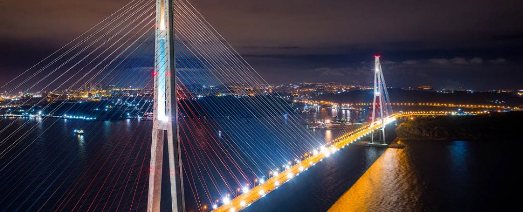 Мост на остров Русский, Владивосток - Фото с квадрокоптера