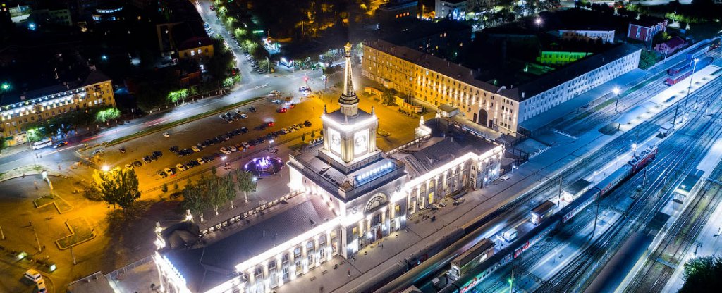 Волгоград, железнодорожный вокзал, Волгоград - Фото с квадрокоптера