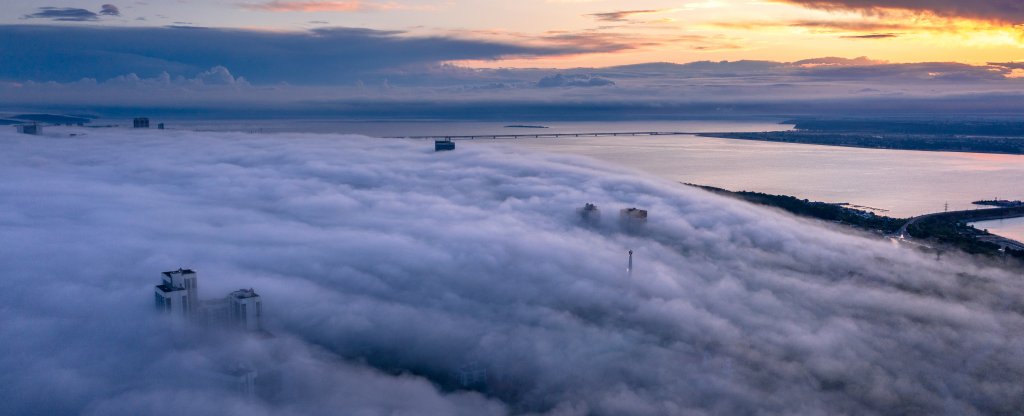 Туманное утро над Ульяновском, Ульяновск - Фото с квадрокоптера