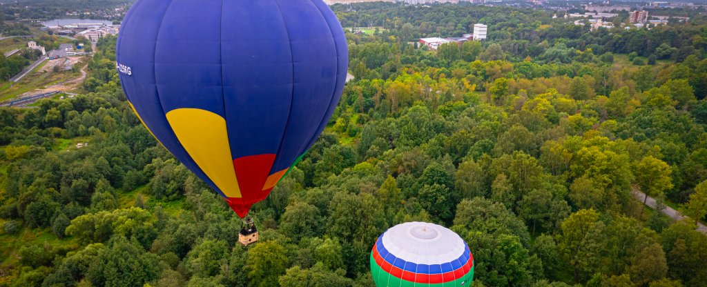 Полет воздушных шаров, Красное Село - Фото с квадрокоптера