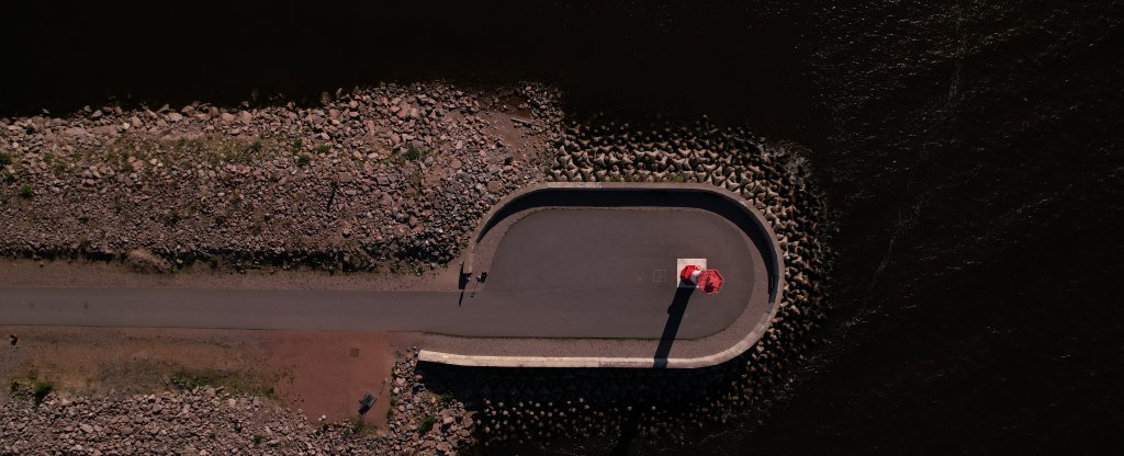 Маяк и коса форта Константин, Кронштадт - Фото с квадрокоптера