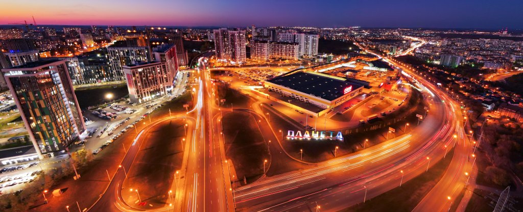 Вечерний город, Уфа - Фото с квадрокоптера