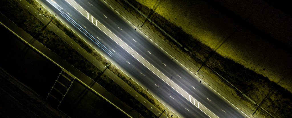 Night road,  - Фото с квадрокоптера