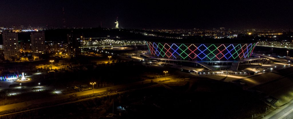 Perfect  night stadium,  - Фото с квадрокоптера