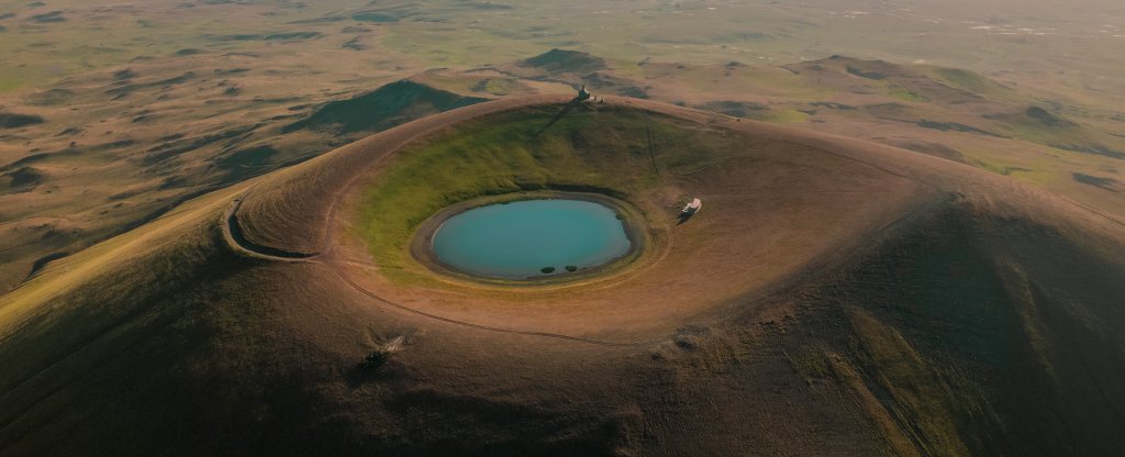 Volcanic lake,  - Фото с квадрокоптера