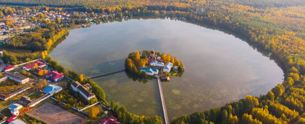 Покровская Введенская Островная женская пустынь,  - Фото с квадрокоптера