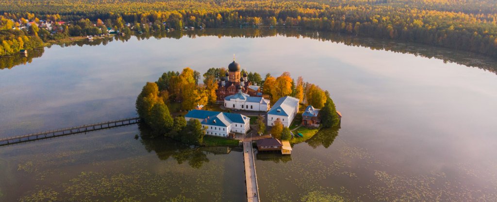 Покровская Введенская Островная женская пустынь,  - Фото с квадрокоптера