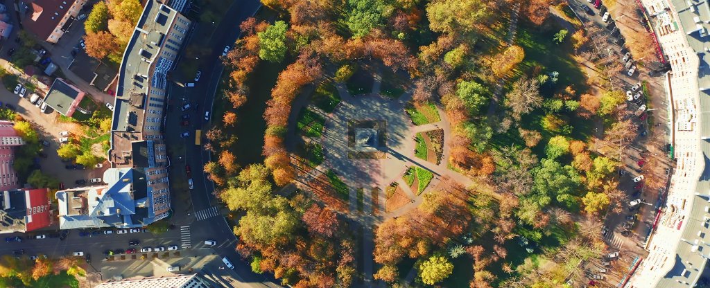 Сквер Циолковского, Калуга,  - Фото с квадрокоптера