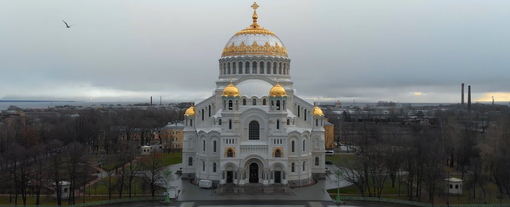 Морской собор святителя Николая Чудотворца, Кронштадт,  - Фото с квадрокоптера