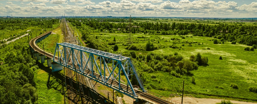 ЖД мост в Рыбацком, Санкт-Петербург - Фото с квадрокоптера