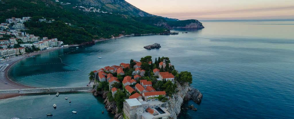 Sveti Stefan, Montenegro,  - Фото с квадрокоптера