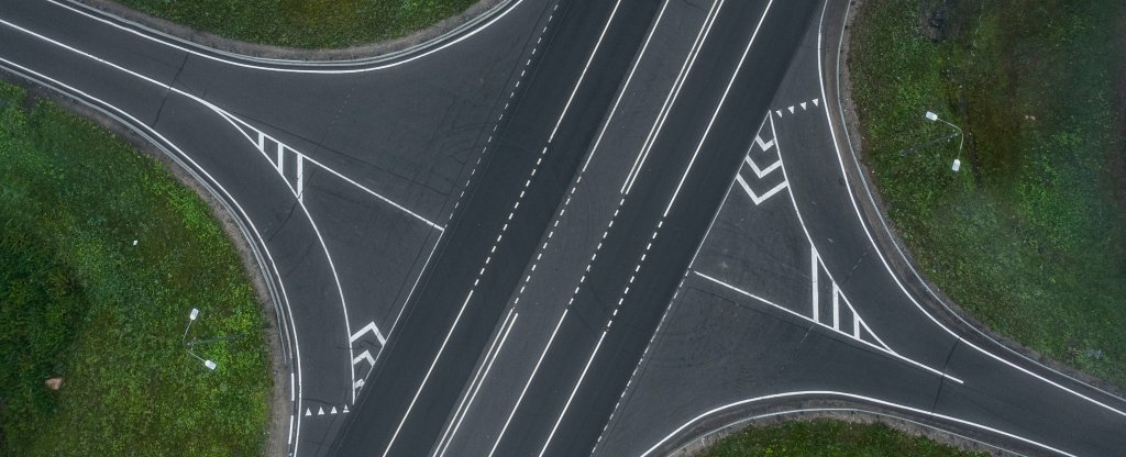 Перекресток,  - Фото с квадрокоптера