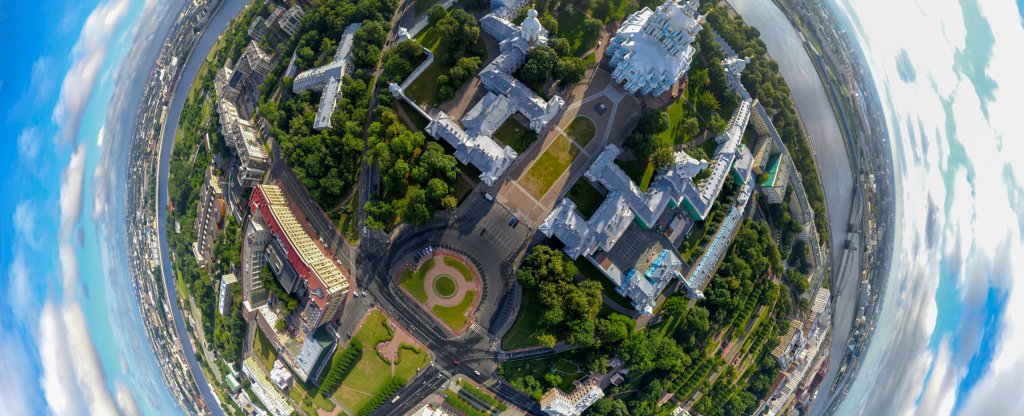 Смольный собор, Санкт-Петербург - Фото с квадрокоптера