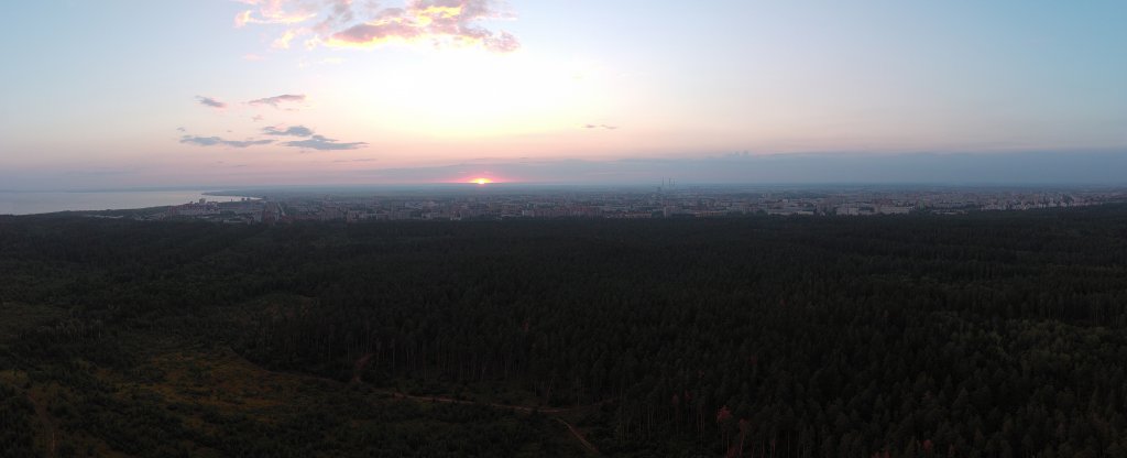 Летний закат над лесом. Самарская обл., Тольятти - Фото с квадрокоптера