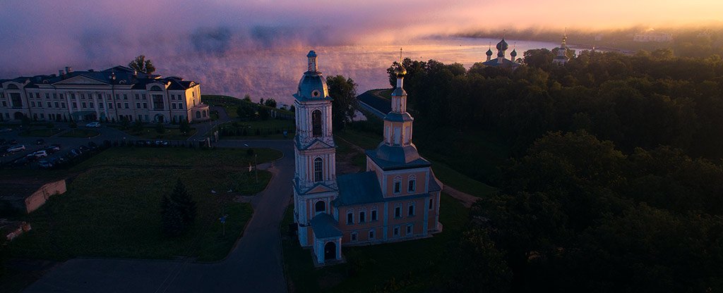 Углич на рассвете, Углич - Фото с квадрокоптера