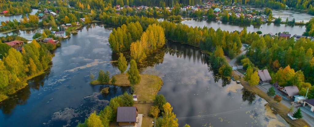 Послок Монзино (Уральская Венеция),  - Фото с квадрокоптера