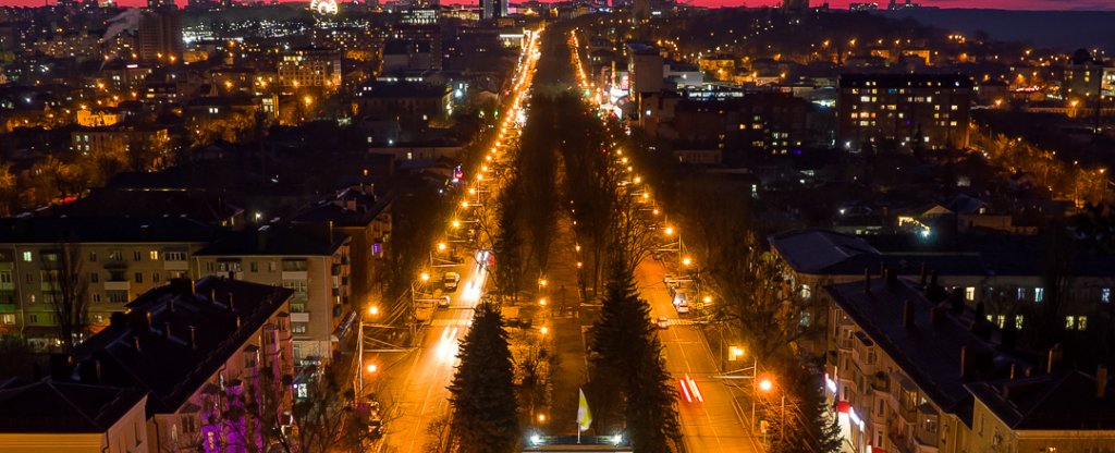 Закат над городом, Ставрополь - Фото с квадрокоптера