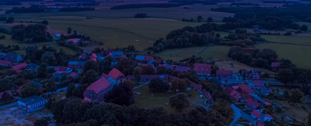 Шикарный закат где-то в Германии,  - Фото с квадрокоптера