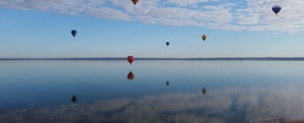Воздушные шары над Плещеевым озером, Ярославль - Фото с квадрокоптера
